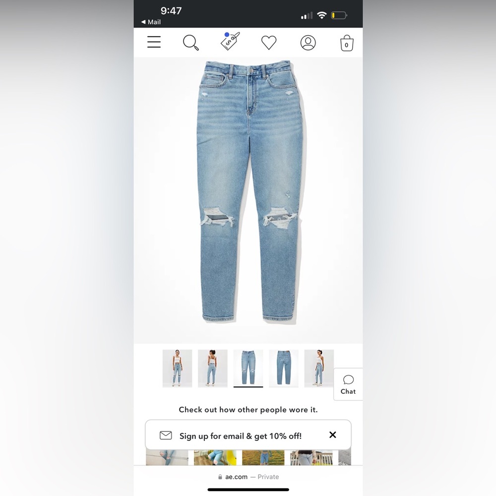 American Eagle 20 Short Mom Jeans NWT